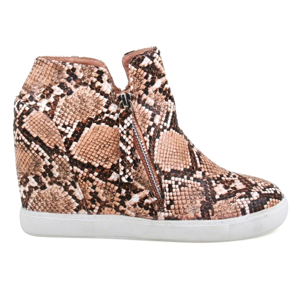 Camel Snake Janna Wedge Sneaker